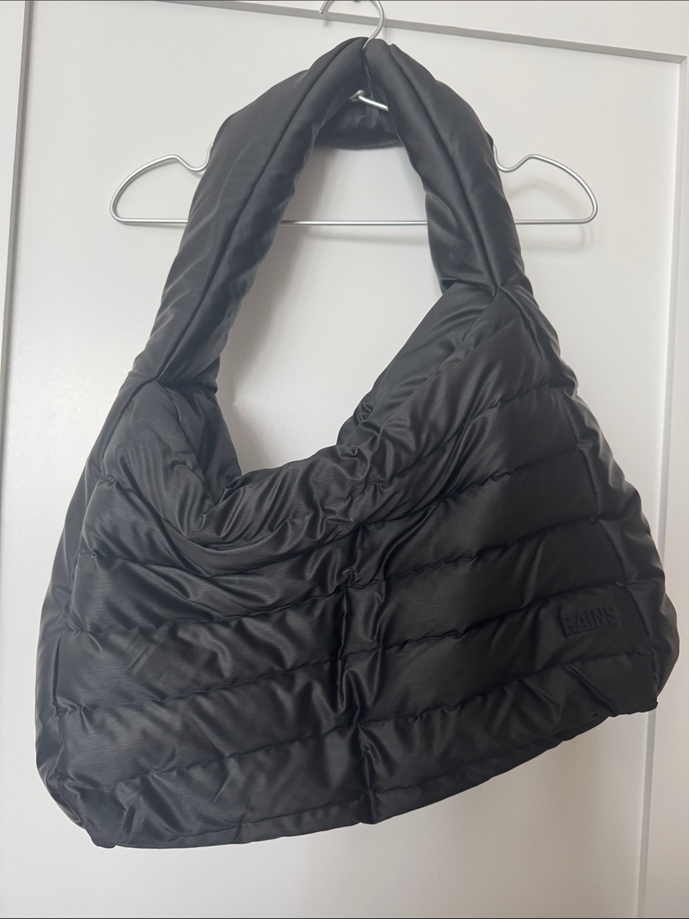 Quilted Puffer Hobo Bag - Black